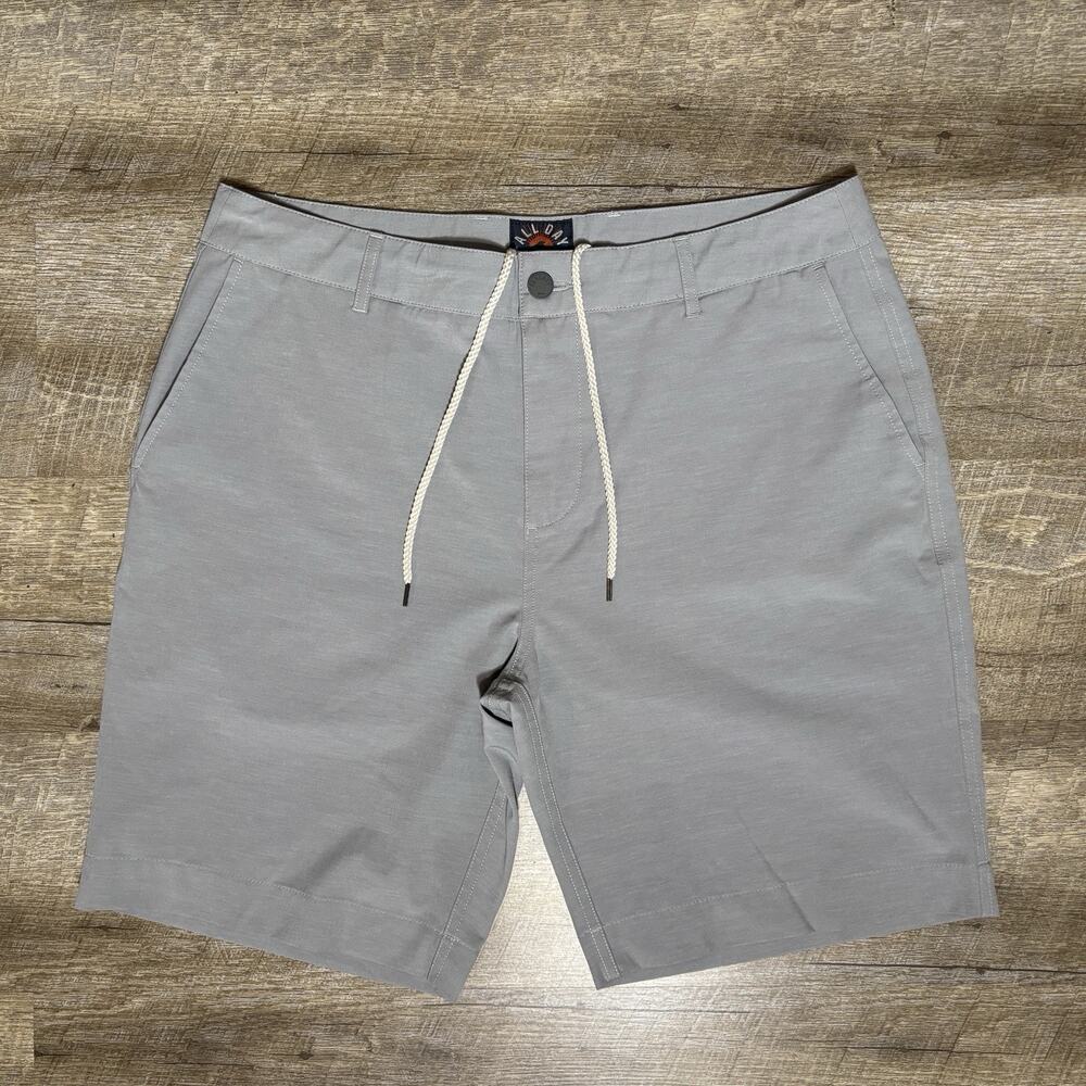 Faherty All Day Shorts Men's 35 Gray Stretch Performance Chino Golf Drawstring